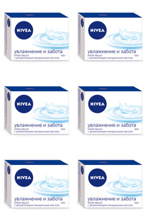 Крем-мыло Nivea Нежное увлажнение 100г, 6 штук
