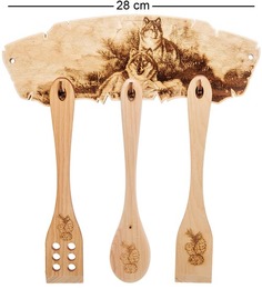 Набор из лопаток кедровых и ложки Волки КД-22/001 113-405494 Art Home