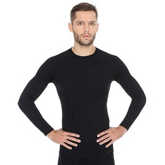 Термобелье мужское Brubeck футболка с длинным рукавом ACTIVE WOOL черная XXL