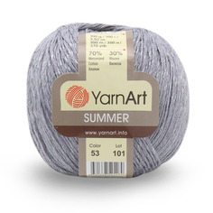 Пряжа YarnАrt Summer, 100 г, 350 м (хлопок, вискоза) (53 джинсовый), 4 мотка