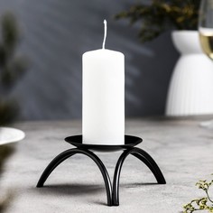 Подсвечник металл на 1 свечу Олимп, 4х11 см, черный Омский Свечной