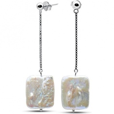 Серьги с жемчугом из серебра Silver wings 0221114132a