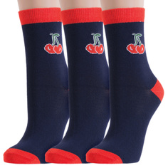Комплект носков женских ХОХ 3-G-3Rs синих; красных 25