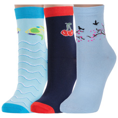 Комплект носков женских ХОХ 3-G-3Rs синих; голубых; бирюзовых; желтых; красных 23