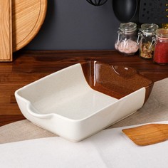 Керамика ручной работы Форма для запекания "Прямоугольная", мокко лайт, 31х20х7 см, 2 л