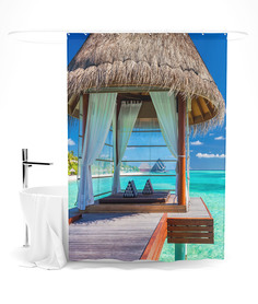 Сирень ШТОК056-14341 Шторка для ванной "Морской уголок", 145х180 см