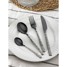 Magistro Набор столовых приборов Magistro Сакура, 4 предмета, цвет чёрный