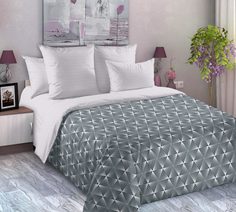 Покрывало "Прометей 2 Сер." Перкаль 260х210 стеганое Текс Дизайн