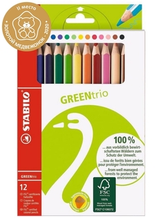Цветные карандаши STABILO GreenTrio 6203/12, 12 цветов