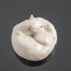 Статуэтка, Raritetus, "Лиса полярная", фарфор, ЛФЗ, СССР, 1950-1970 гг. Однажды