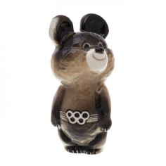 Статуэтка, Raritetus, "Олимпийский мишка", фарфор, роспись, ЛФЗ, СССР, 1980-1990 гг. Однажды