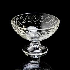 Ваза для варенья на ножке с рельефным декором, стекло, СССР, 1930-1950 гг. Однажды