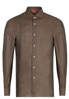 Рубашка мужская ISAIA 127806 коричневая 43