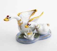 Статуэтка, Raritetus, "Лебеди", фарфор, роспись, золочение, Европа, 2010-2021 гг. Однажды