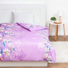 Пододеяльник 1,5 сп Экономь и Я 147*210±3 "Цветочный рай" цв.сиреневый,100гр/м2,бязь No Brand