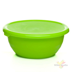 Миска 2,1 л с крышкой цв.салатовый No Brand