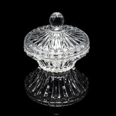 Ваза с крышкой (бисквитница), хрусталь, алмазная грань, СССР, 1970-1990 гг. Однажды
