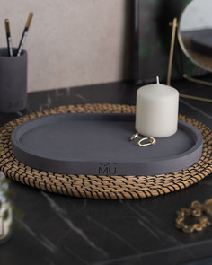 Декоративный поднос Lora XL 30x20 см бетон черный матовый Musko Home