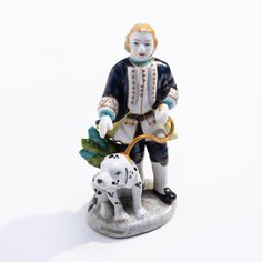 Статуэтка "Юноша с собакой", фарфор, роспись, Европа, 1950-1970 гг. Однажды
