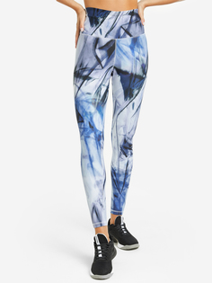 Легинсы женские Reebok Lux Bold High-Waisted Liquid Abyss Print, Голубой, размер 48