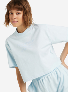 Футболка женская Reebok Classics Cropped Big Logo, Голубой, размер 40