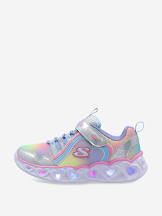 Кроссовки для девочек Skechers Heart Lights, Серебряный, размер 29