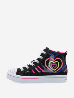 Кеды высокие для девочек Skechers Twi-Lites 2., Черный, размер 28.5