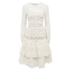 Платье из шелка и хлопка Oscar de la Renta
