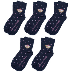 Носки для девочек ХОХ 5-D-3R8 цв. синий; розовый р. 26-28