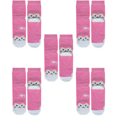 Носки для девочек ХОХ 5-D-3R12 цв. розовый; белый р. 24