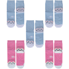 Носки для девочек ХОХ 5-D-3R12 цв. розовый; белый; голубой р. 34