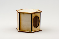 Домик для грызунов деревянный ВАКА Тумбочка, 10х10х7.3 см