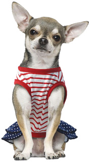 Платье для собак Triol Minnie Smart размер XS женский, красный, синий, белый, спина 20 см
