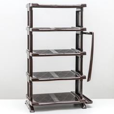 Милих Полка для обуви с ложкой, 5 яруса, 50×32,5×91 см, цвет коричневый
