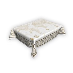 Скатерть "Карта Мира в морском стиле" белая с золотом, 120*145 см Globus Off