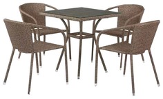 Набор садовой мебели Afina T197BT/Y137C-W56 light brown 5 предметов