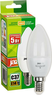 Лампа светодиодная PLED- ECO-C37 5w E14 3000K 400Lm Jazzway свеча 2 шт. No Brand