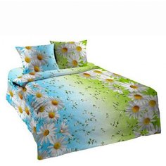 Простынь 1,5 спальная бязь Ромашковое поле Ивановотекстиль