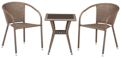 Набор садовой мебели Afina T25B/Y137C-W56 light brown 3 предмета