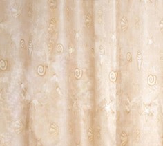 Штора для ванной Вилина Ракушки 180x220см, полиэстер, бежевая, 14 колец, 1499-1