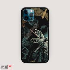 Матовый силиконовый чехол "Тени стрекоз" на Apple iPhone 12 Pro Awog