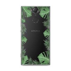 Силиконовый чехол "Листья папоротника рамка" на Sony Xperia XA2 Plus Awog