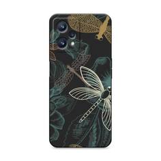 Матовый силиконовый чехол "Тени стрекоз" на Realme 9 Awog