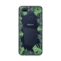Силиконовый чехол "Листья папоротника рамка" на Oppo A12 Awog