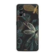 Матовый силиконовый чехол "Тени стрекоз" на Realme GT Awog
