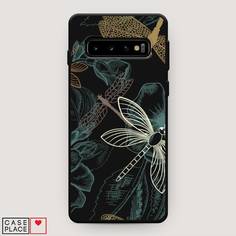 Матовый силиконовый чехол "Тени стрекоз" на Samsung Galaxy S10 + Awog