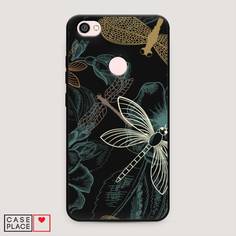Матовый силиконовый чехол "Тени стрекоз" на Xiaomi Redmi Note 5A Awog