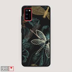Матовый силиконовый чехол "Тени стрекоз" на Samsung Galaxy A41 Awog