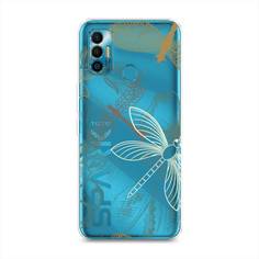 Силиконовый чехол "Тени стрекоз" на Tecno Spark 7 Awog