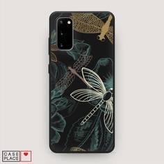 Матовый силиконовый чехол "Тени стрекоз" на Samsung Galaxy S20 Awog